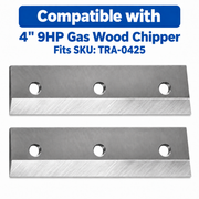 2-Piece Chipper Blade Set for 4" 9HP Wood Chipper, Fits TRA-0425