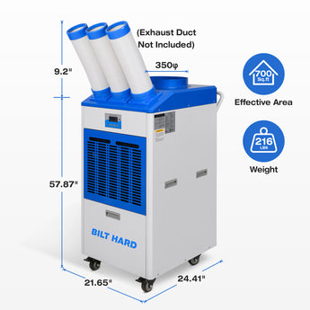BILT HARD 25000 BTU industrial air conditioner dimensions