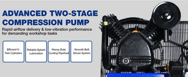 BILT HARD 60-gallon air compressor two-stage pump