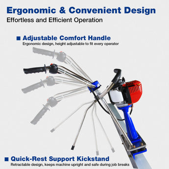 BILT HARD concrete power screed with adjustable handle