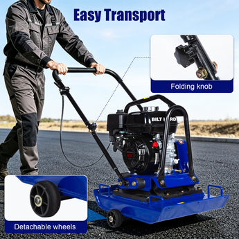 BILT HARD plate compactor with detachable transport wheels