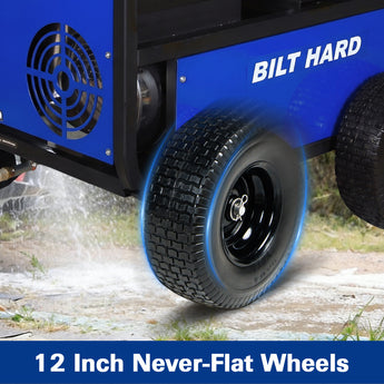 BILT HARD Hot Water Pressure Washer Never-Flat Wheels