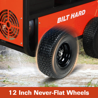BILT HARD hot water pressure washer flat-free wheels