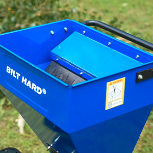 BILT HARD wood chipper top shredding hopper chute.