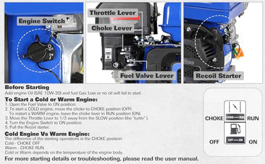 BILT HARD gas engine starting controls and recoil starter