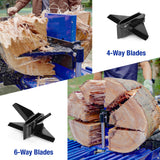 BILT HARD log splitter four-way and six-way wedge blades.