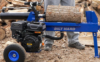 BILT HARD gas log splitter in outdoor use