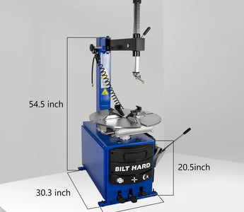 Tire changer machine dimensions for compact workshop installation