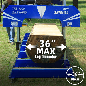 BILT HARD 36" Portable Sawmill with 25HP Ducar 760cc E-Start Gas Engine