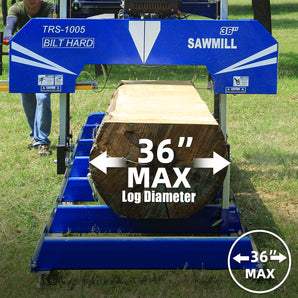BILT HARD 36" Portable Sawmill with 25HP Ducar 760cc Engine | Includes 10 Blades