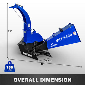 BILT HARD 6-Inch 3-Point PTO Wood Chipper | Fits Cat 1 & 2, Quick Hitch Compatible