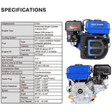 BILT HARD 7HP Gas Engine Horizontal Shaft, 212cc 4 Stroke OHV Industrial Grade Replacement Gas Motor, Shaft 3/4" (19mm) Diameter, 2-3/8" Long, 3/16" Keyway 