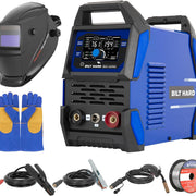 BILT HARD 135A 3-in-1 IGBT Inverter Welder, 110V Flux Core MIG/Lift TIG/Stick Welding Machine with Synergic Control, LED Display, 2T/4T/SPOT Modes & Full Kit (Solar Helmet)