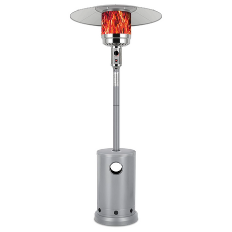 BILT HARD 50,000 BTU Propane Patio Heater with Table Design, Double-Layer Stainless Steel Burner and Wheels, Tip-over Protection System, Outdoor Patio Heater for Home,Garden & Commercial, Silver