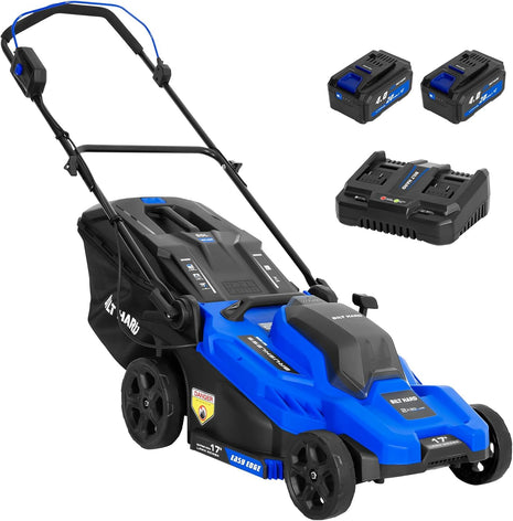 BILT HARD 40V (2x20V) 17" Brushless Cordless Lawn Mower, 2-in-1 Battery Lawn Mower, Push Electric Lawnmower with 6-Position Height Adjustment, 2 x 4.0Ah Batteries & Dual Charger Included