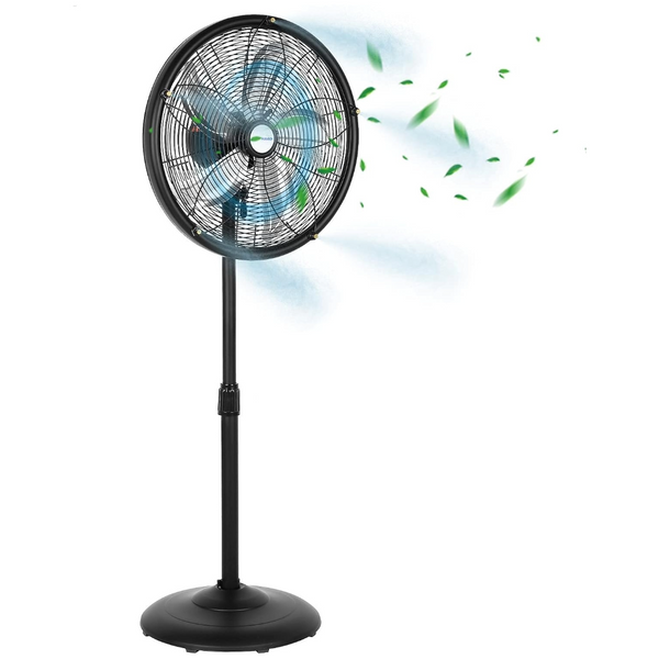 BILT HARD 18" Oscillating High-Velocity Outdoor Pedestal Misting Fan, 3-Speed Patio Fans for Outside, Adjustable Height, 120° Oscillation, Waterproof, Industrial Fan for Outdoor, UL Listed