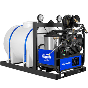 4 GPM 4000 PSI B&S Engine 420cc Gas Powered Hot Water Commercial Skid Mount Pressure Washer – | 300,000 BTU | 245 Gallon
