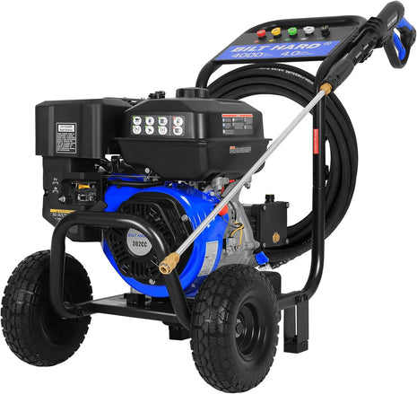 BILT HARD Commercial Pressure Washer, 4000 PSI 4.0 GPM Gas Power Washer Heavy Duty, 302cc Engine, Include Spray Gun and Wand, 5 QC Nozzle Tips, 50 Ft Hose with 3/8" Quick Connect