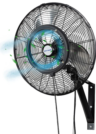 BILT HARD 20" Oscillating High-Velocity Outdoor Wall Misting Fan, 3-Speed Patio Fans for Outside, 80° Oscillation, Waterproof, Industrial Wall Mount Fan for Outdoor, UL Listed 