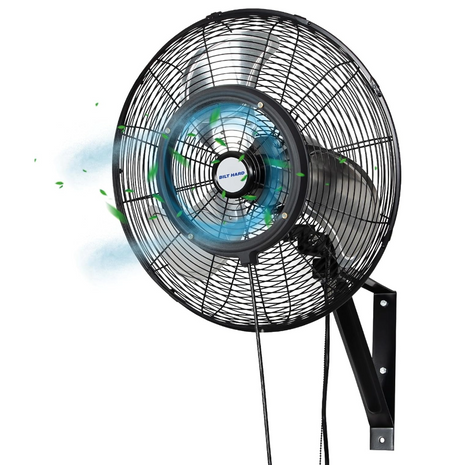 BILT HARD 20" Oscillating High-Velocity Outdoor Wall Misting Fan, 3-Speed Patio Fans for Outside, 80° Oscillation, Waterproof, Industrial Wall Mount Fan for Outdoor, UL Listed 