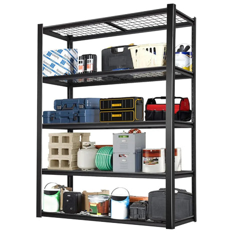 2000LBS Heavy Duty Garage Shelving, 40" W x 18" D x 72" H, Adjustable 5-Tier Storage Shelves, Industrial Metal Shelving Units, Steel Organizer Wire Rack, Black 