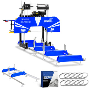 BILT HARD 26" Portable Sawmill with 15HP 420cc Gas Powered Engine | Includes 6.7ft Track Extension & 10 Bonus Blades
