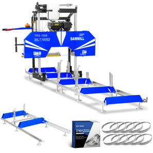 BILT HARD 22" Portable Sawmill with 9HP 270cc Ducar Engine | Includes 6.7ft Track Extension & 10 Saw Blades