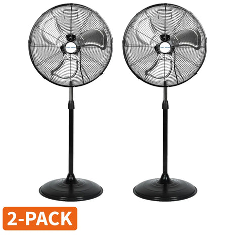 20" High Velocity Pedestal Fan, 5200 CFM 3-Speed Industrial Oscillating Stand Fan with Aluminum Blades, Heavy Duty Standing Shop Fan 