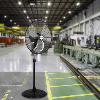20" High Velocity Pedestal Fan, 5200 CFM 3-Speed Industrial Oscillating Stand Fan with Aluminum Blades, Heavy Duty Standing Shop Fan 
