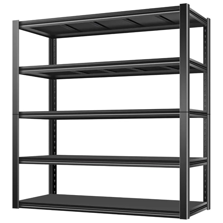 2750LBS 48" W x 24" D x 72" H Garage Shelving, 5-Shelf Industrial Storage Shelves Heavy Duty, Metal Shelving Units with Adjustable Shelf, Steel Utility Shelves, Black 