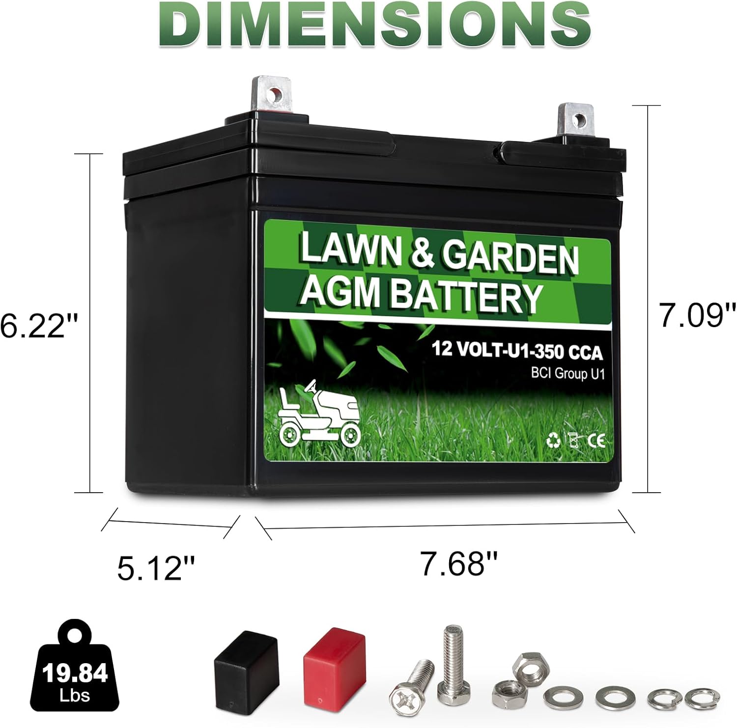Lawn Tractor Mower Battery 12V 350CCA AGM SLA Top Choice