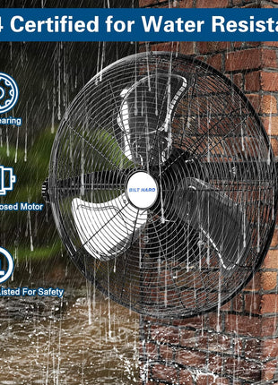 BILT HARD 20 in. 5400 CFM Outdoor Wall Mount Fan, 3-Speed Waterproof Wall Fan Industrial Grade High Velocity Outdoor Fans for Patio, Commercial, Garage, and Gazebo Use, UL Listed 