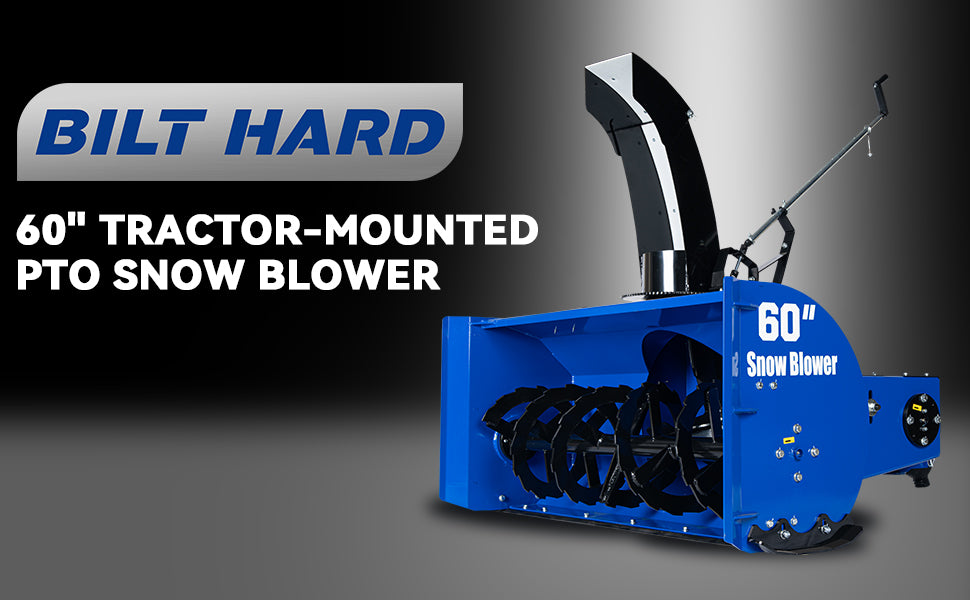 BILT HARD 60'' Tractor PTO Snow Blower with Hydraulic Chute Rotator