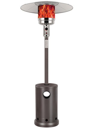 Hykolity 50,000 BTU Propane Patio Heater with Table Design, Stainless Steel Burner, Triple Protection System, Wheels, Outdoor Heaters for Patio, Garden, Commercial and Residential, Bronze