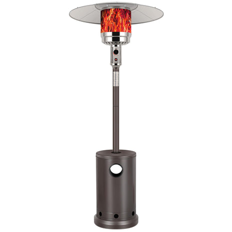 Hykolity 50,000 BTU Propane Patio Heater with Table Design, Stainless Steel Burner, Triple Protection System, Wheels, Outdoor Heaters for Patio, Garden, Commercial and Residential, Bronze