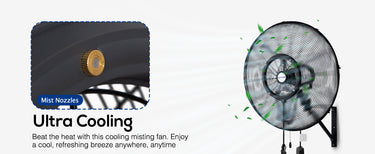 BILT HARD misting wall fan with cooling nozzles