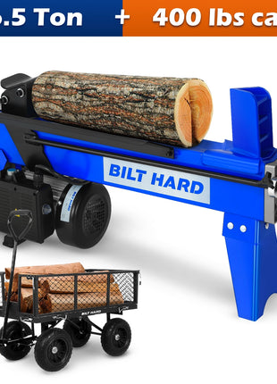 BILT HARD Log Splitter 6.5 Ton, Wood Splitter Electric Powered 15Amp, with Hydraulic Ram, 90 Days Warranty