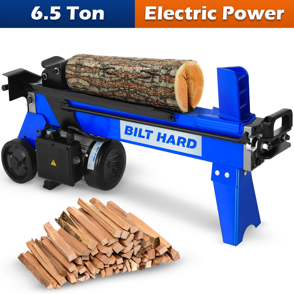 BILT HARD Log Splitter 6.5 Ton, Wood Splitter Electric Powered 15Amp, with Hydraulic Ram