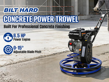 BILT HARD concrete power trowel for professional finishing.
