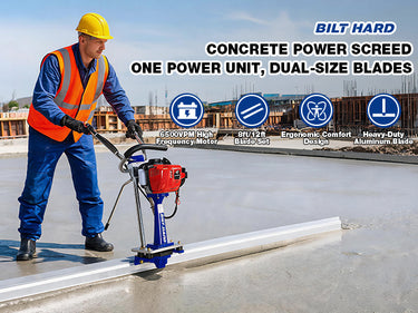 BILT HARD concrete power screed with dual-size blades