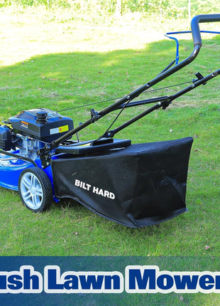 BILT HARD 201cc Push Lawn Mower, 3-in-1 Gas Lawnmower 21 Inch with 4-Cycle Engine, Bagging, Mulching and Side Discharge, Adjustable 10-Positions Cutting Height, Easy Start