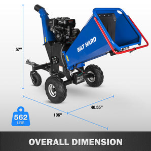 6-Inch Drum Wood Chipper, 15HP 420cc Ducar Gas Engine with Recoil & Electric Start