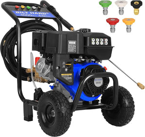 BILT HARD Gas Pressure Washer, 3500 PSI 2.5 GPM, Gas Powered Pressure Washer with Copper Pump, Spray Gun and Extension Wand, 5 Quick Connect Nozzles, for Cleaning Cars, Homes, Driveways, Patios