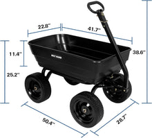 Load image into Gallery viewer, BILT HARD Poly Garden Dump Cart 1200 lbs with No Flat Tires, Quick Release, 2-in-1 Convertible Handle, 7 Cu Ft Dump Wagon Heavy Duty for Yard, Outdoor