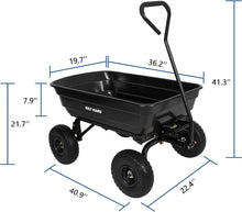 Load image into Gallery viewer, BILT HARD Poly Garden Dump Cart 600 lbs with No Flat Tires, Quick Release, 4 Cu Ft Dump Wagon Heavy Duty for Yard, Outdoor