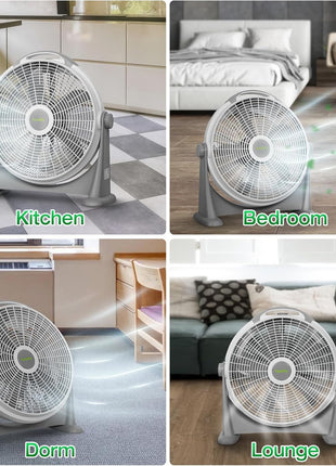 HYKOLITY 20" Pivoting Air Circulator Fan, 3-Speed High Velocity Floor Fan with 340 Degree Adjustable Tilt, Portable Plastic Floor Fan