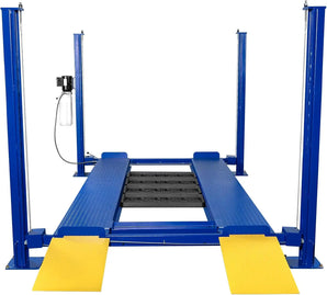 8,500 lbs 4-post car lift with caster kits for home garage auto storage and vehicle parking