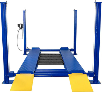 8,500 lbs 4-post car lift with caster kits for home garage auto storage and vehicle parking