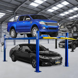 8,500 lbs 4-post car lift with caster kits for home garage auto storage and vehicle parking