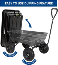 Load image into Gallery viewer, BILT HARD Poly Garden Dump Cart 600 lbs with No Flat Tires, Quick Release, 4 Cu Ft Dump Wagon Heavy Duty for Yard, Outdoor